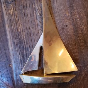 Vintage brass sailboat